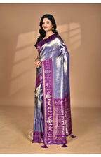 Morchari Women Desgin Two Dai Silk Saree-Purple | Grocsy