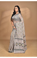 Morchari Pure Cotton Dhakai Jamdani Handloom Saree-Beige | Grocsy