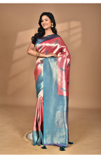 Morchari Women Desgin Banarasi Silk Saree-Pink | Grocsy