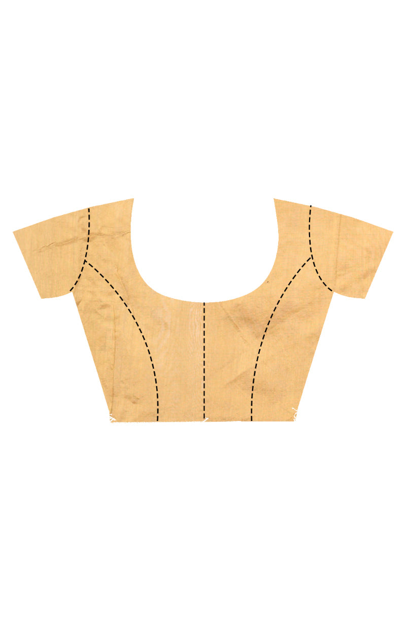 Morchari Pure Cotton Dhakai Jamdani Handloom Saree-Light Golden | Grocsy