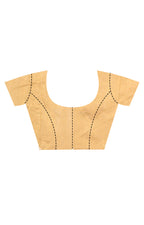 Morchari Pure Cotton Dhakai Jamdani Handloom Saree-Light Golden | Grocsy