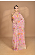 Morchari Pure Cotton Dhakai Jamdani Handloom Saree-Multi | Grocsy