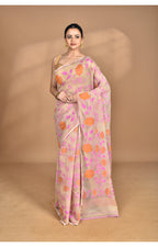 Morchari Pure Cotton Dhakai Jamdani Handloom Saree-Multi | Grocsy