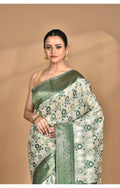 Morchari Women Desgin Chanderi Silk Saree-Green | Grocsy