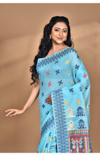 Morchari Women Desgin Chanderi Silk Saree-Blue | Grocsy