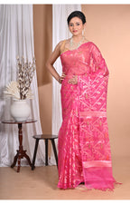 Morchari Heavy Jamdani Silk Orzanga Saree-Rani | Grocsy