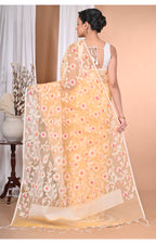 Morchari Heavy Jamdani Saree-Yellow | Grocsy