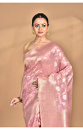 Morchari Banarasi Silk Chanderi Saree-Pink | Grocsy