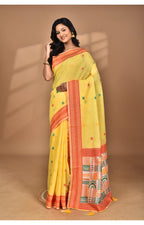 Morchari Women Desgin Chanderi Silk Saree-Yellow | Grocsy