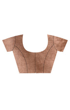 Morchari Pure Tussar Silk Handloom Saree-Coffee Brown | Grocsy