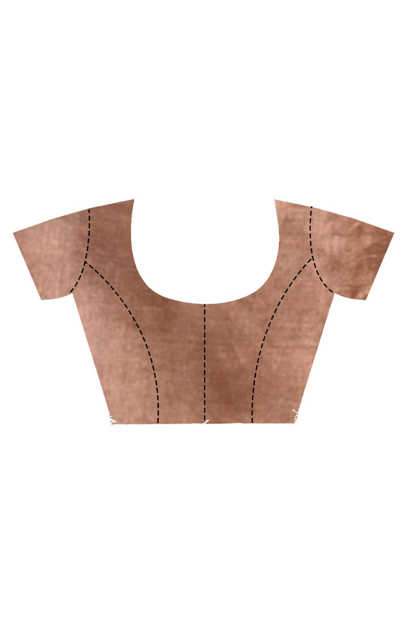 Morchari Pure Tussar Silk Handloom Saree-Coffee Brown | Grocsy