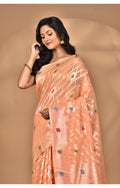 Morchari Women Desgin Chanderi Silk Saree-Peach | Grocsy