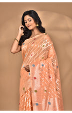 Morchari Women Desgin Chanderi Silk Saree-Peach | Grocsy