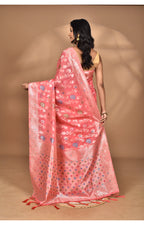 Morchari Women Desgin Chanderi Silk Saree-Peach | Grocsy