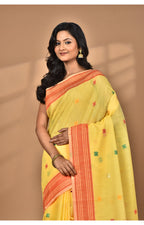 Morchari Women Desgin Chanderi Silk Saree-Yellow | Grocsy