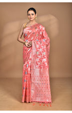 Morchari Women Desgin Chanderi Silk Saree-Peach | Grocsy