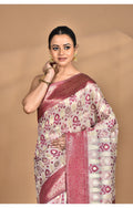 Morchari Women Desgin Chanderi Silk Saree-Cream | Grocsy