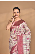 Morchari Women Desgin Chanderi Silk Saree-Cream | Grocsy