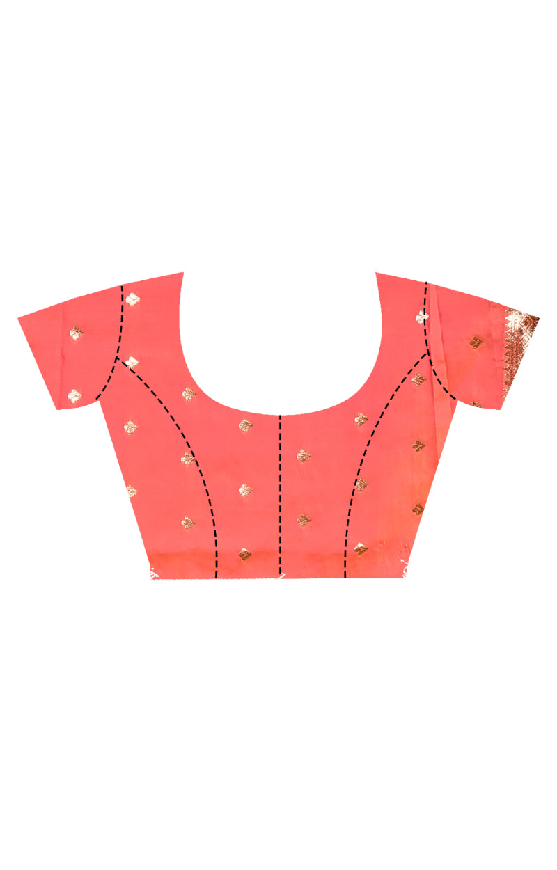 Morchari Heavy Kolhapuri Stone Work Saree-Peach | Grocsy