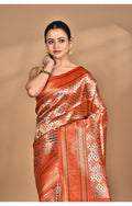 Morchari Rajputana Kanjiviram Silk Saree-Orange | Grocsy