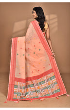 Morchari Women Desgin Chanderi Silk Saree-Peach | Grocsy
