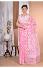 Morchari Heavy Jamdani Saree-Pink | Grocsy
