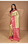 Morchari Women Desgin Two Dai Silk Saree-Beige | Grocsy