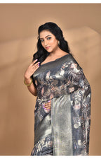 Morchari Women Desgin Linen Silk Saree-Multi | Grocsy