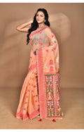Morchari Women Desgin Chanderi Silk Saree-Peach | Grocsy