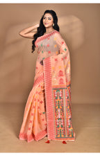 Morchari Women Desgin Chanderi Silk Saree-Peach | Grocsy