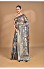Morchari Women Desgin Linen Silk Saree-Multi | Grocsy