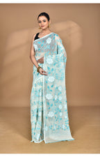 Morchari Pure Cotton Dhakai Jamdani Handloom Saree-Beige | Grocsy