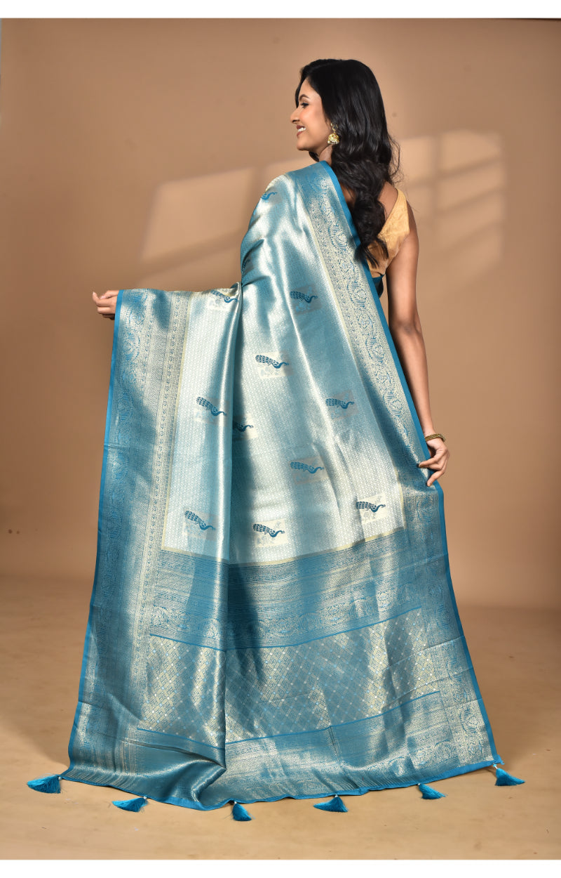 Morchari Women Desgin Banarasi Silk Saree-Green | Grocsy