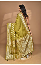 Morchari Heavy Kolhapuri Stone Work Saree-Mehendi | Grocsy