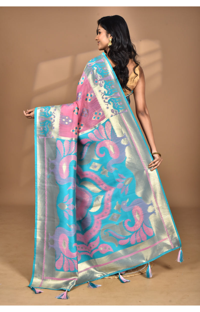 Morchari Women Desgin Two Dai Linen Saree-Multi | Grocsy