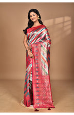 Morchari Ethnic Motifs Silk Blend Dharmavaram Saree-Pink | Grocsy