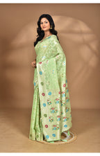 Morchari Women Desgin Chanderi Silk Saree-Green | Grocsy