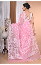 Morchari Heavy Jamdani Saree-Pink | Grocsy