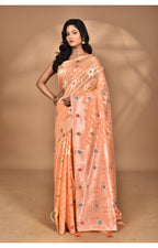 Morchari Women Desgin Chanderi Silk Saree-Peach | Grocsy