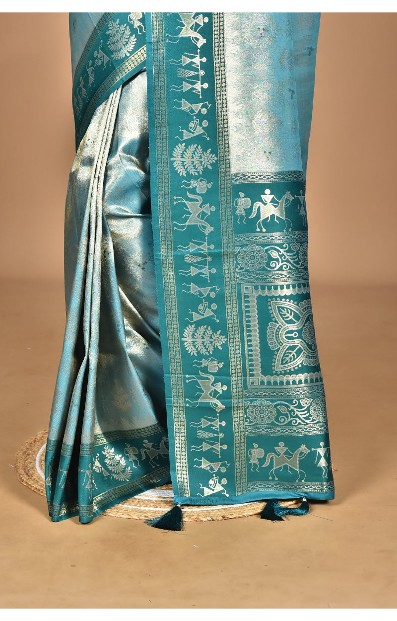Morchari Women Desgin Two Dai Silk Saree-Multi | Grocsy