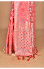 Morchari Women Desgin Chanderi Silk Saree-Peach | Grocsy