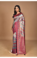 Morchari Ethnic Motifs Silk Blend Dharmavaram Saree-Purple | Grocsy