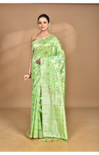 Morchari Women Desgin Chanderi Silk Saree-Green | Grocsy