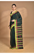 Morchari Pure Cotton Dhakai Jamdani Handloom Saree-Green | Grocsy