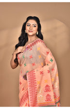 Morchari Women Desgin Chanderi Silk Saree-Peach | Grocsy
