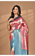 Morchari Women Desgin Banarasi Silk Saree-Pink | Grocsy