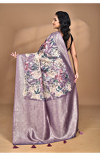 Morchari Women Desgin Linen Silk Saree-Multi | Grocsy