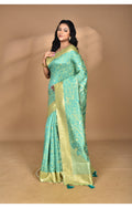 Morchari Jari Sami Silk Saree-Green | Grocsy
