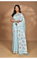 Morchari Women Desgin Chanderi Silk Saree-Blue | Grocsy