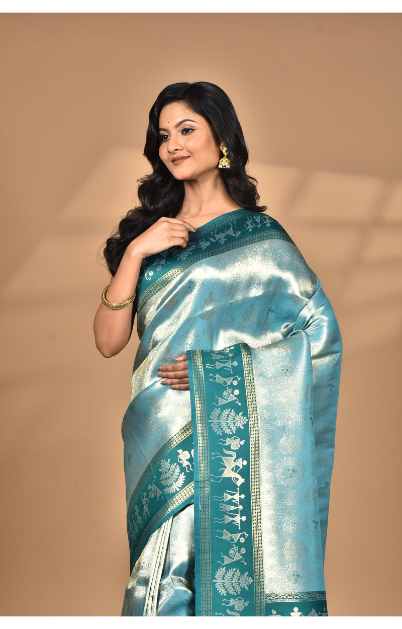 Morchari Women Desgin Two Dai Silk Saree-Multi | Grocsy